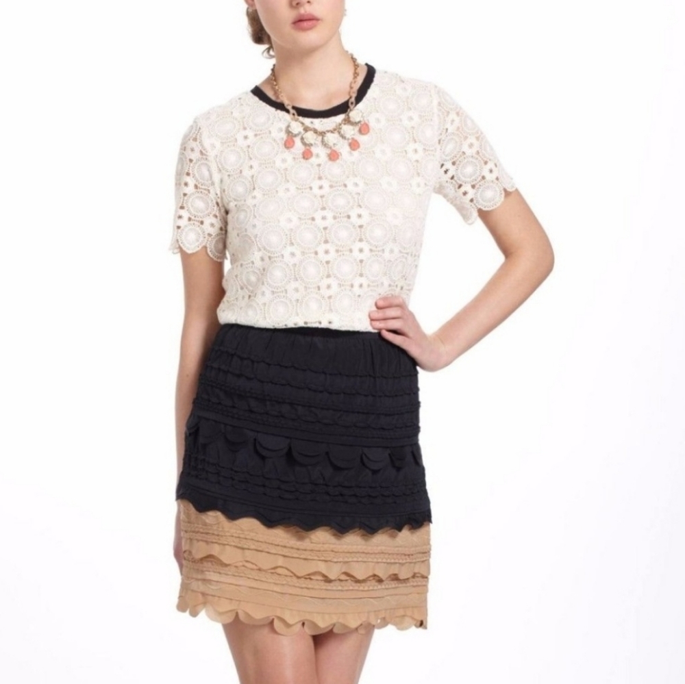 NEW Anthropologie Scalloped High Tide Skirt by Maeve 6 ❤️